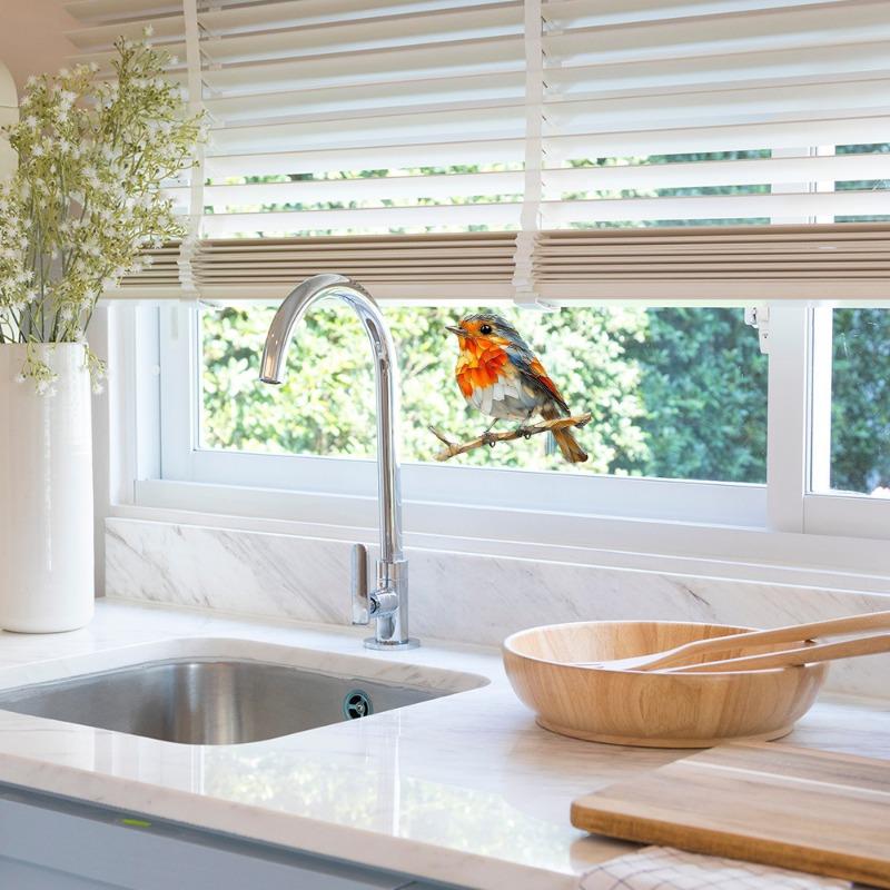 Kreskówkowy Gałązka Ptak Szklane Okno Upiększanie i Dekoracja Elektrostatyczna Naklejka Okienna UV