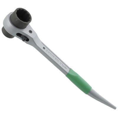 TOP Aluminum Short Ratchet Green Made In Japan Wrench, 19x24mm, Grip, RM-19x24A, Tsubame-Sanjo,