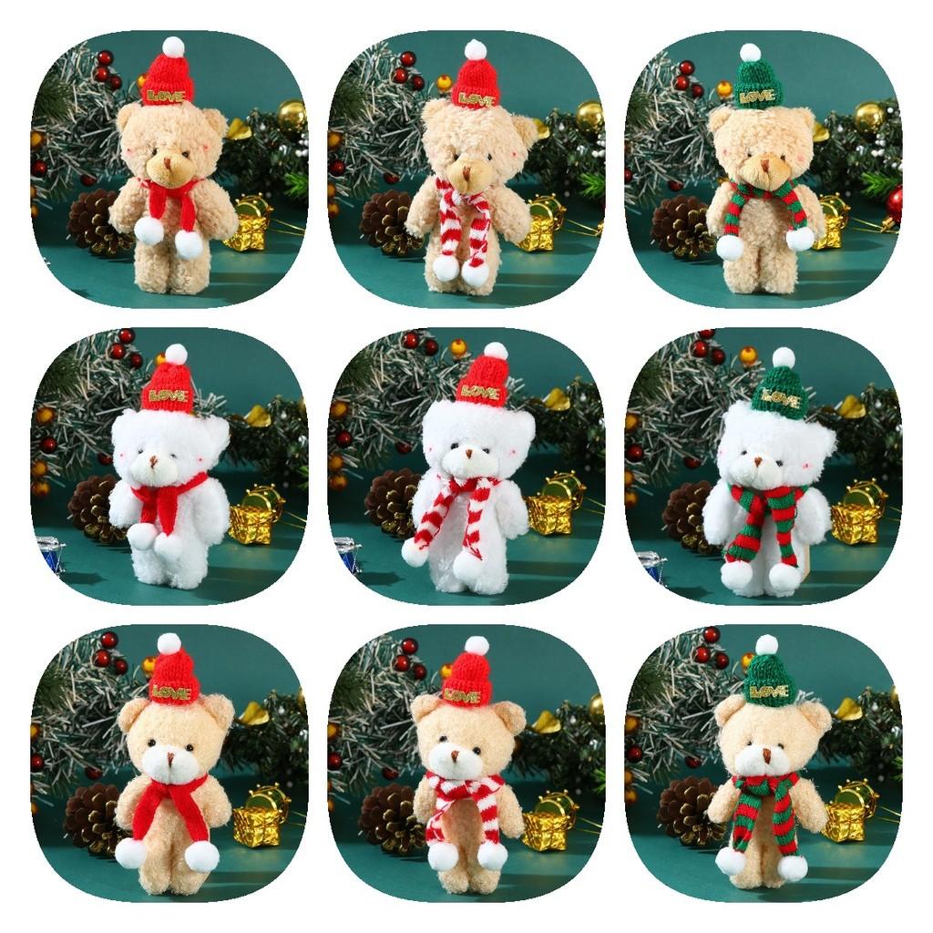 Adorable Plush Christmas Bear Pendant With Colorful Scarves And Hats Perfect For Holiday Decor