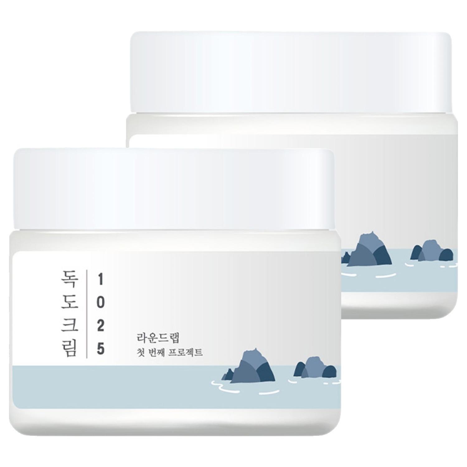 

ROUND LAB 1025 Dokdo Cream 80ml Duo Set - Intensive Moisture Barrier Face Cream with 5-Ceramide Complex and Deep Sea Water