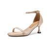 Cow Skin Thin High Heels Concise Style Summer Size 42 Basic Clothing Vintage Dance Party Women Sandals
