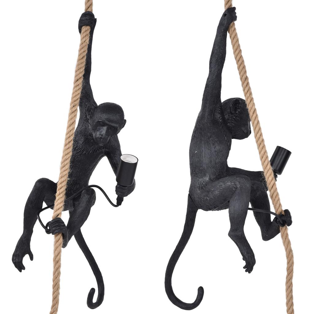110?220V Resin Hemp Rope Monkey Pendant Light Durable Monkey Chandeliers for Household