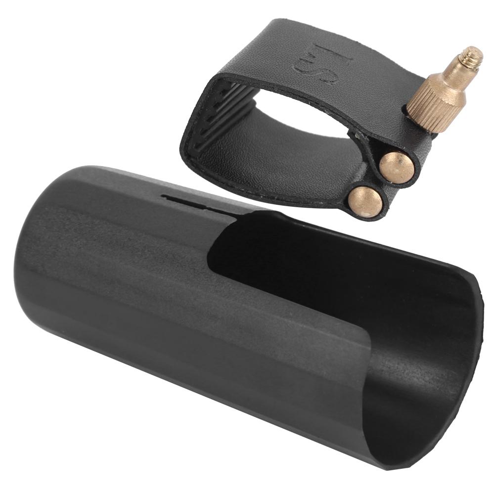 Ligatura pro altový saxofon, kryt, upevňovací prvky, PU kůže, plast, klip na náustek, příslušenství