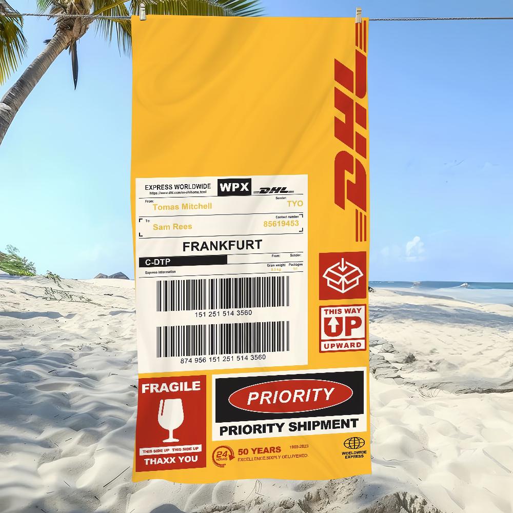 

Hot Trend Barcode Label D-DHL-S Towel Soft Pool Gift For Travel Gym Shower Camping Quick Dry Sports Large Beach Towel W40*H60(CM)