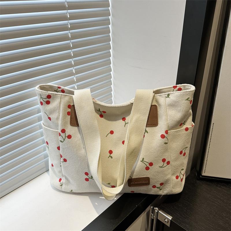 

Sweet and cute casual large-capacity tote bag versatile, simple and beautiful shoulder underarm bag class commuter bag белый