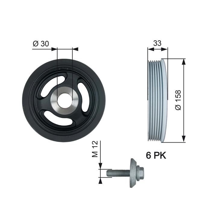 POULIE DAMPER GATES TVD1061A
