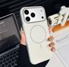 Contrasting color lychee pattern fine circle magnetic attraction, suitable for iPhone17promax mobile phone case, Apple 16 plain leather, simple 