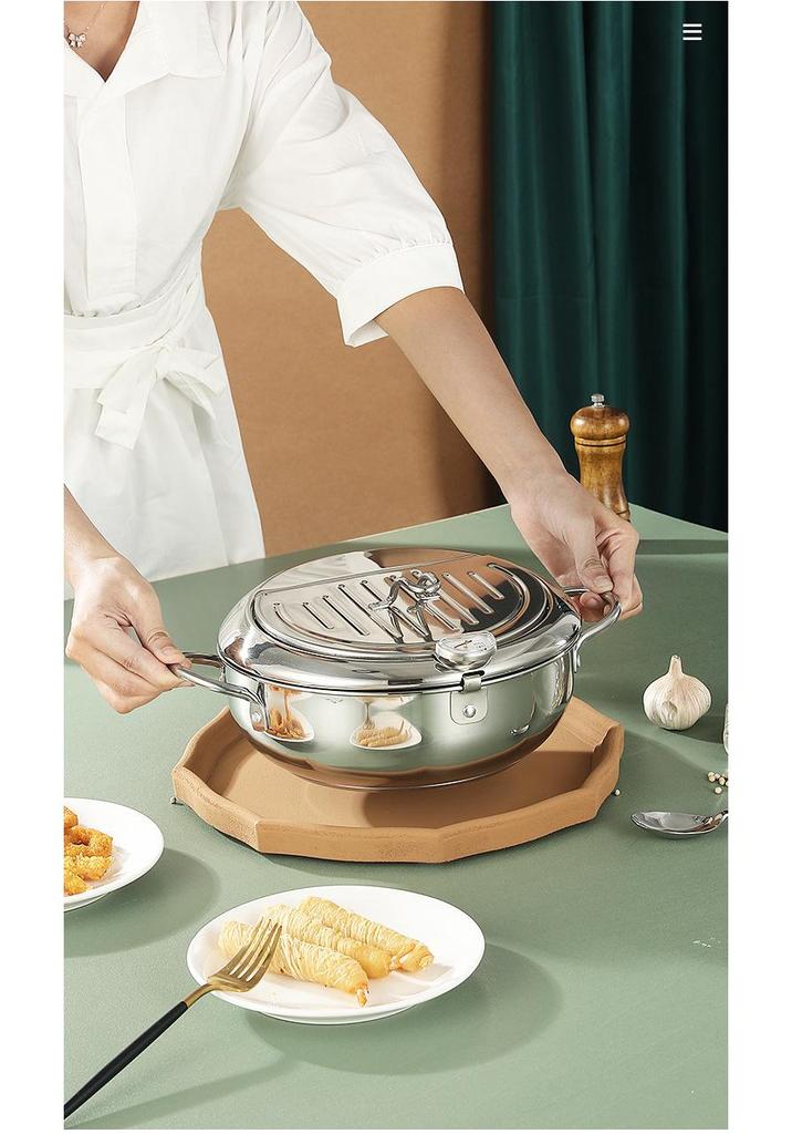 304 Stainless Steel Japanese Tempura Deep Fryer Pot