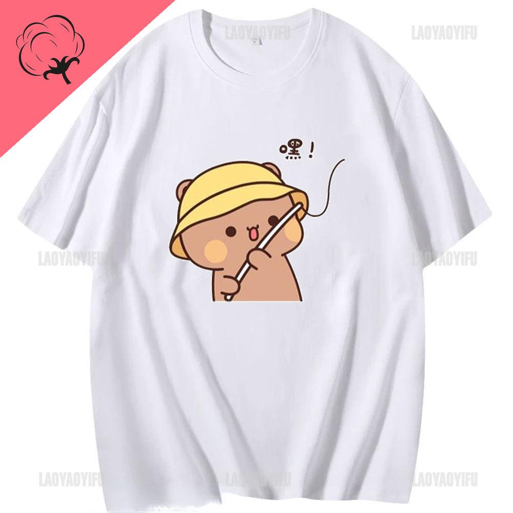 Tricou Kawaii Bubu Dudu pentru fată Tricou cu urs panda din desene animate Îmbrăcăminte unisex Tricou casual de vară Tricou Tricot Femeie Topuri din bumbac Unisex
