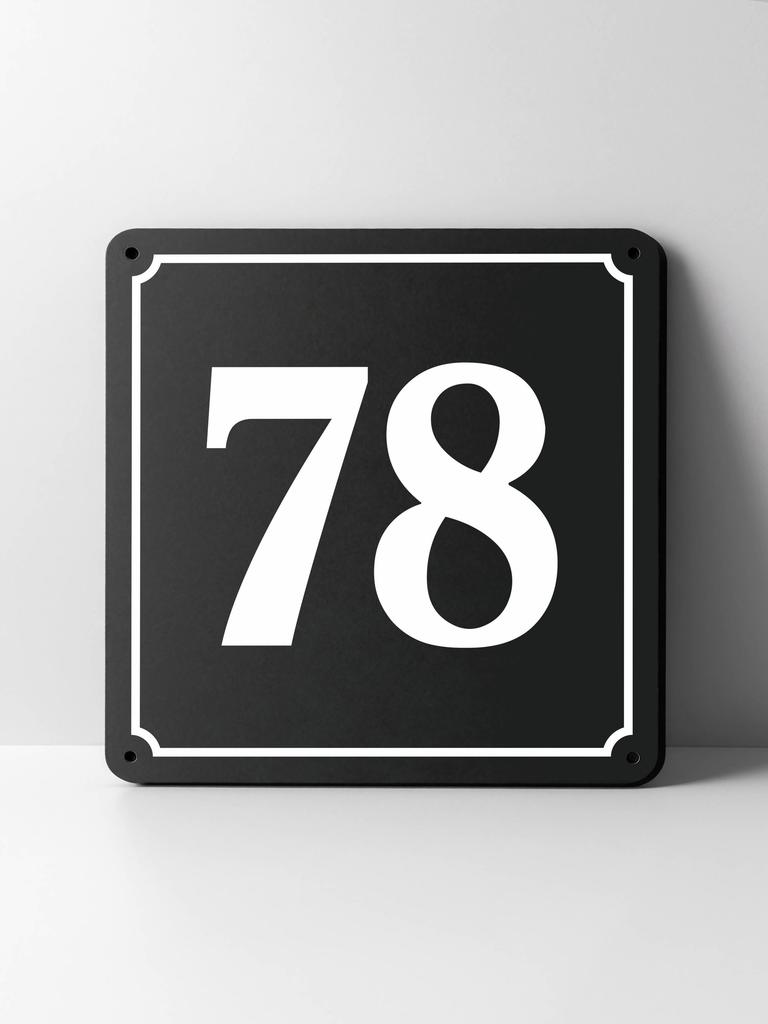 Metal House Number Sign, Black White Contrast, Outdoor Wall Decor for Home Street