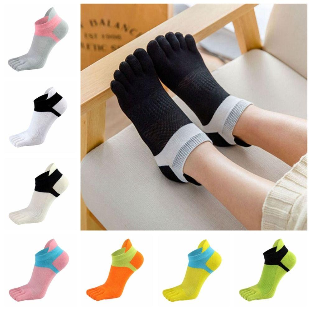 

1 Pair of EU36-40 Five Finger Socks Mesh No Show Ankle Socks Comfortable Five Toe Socks Hiking