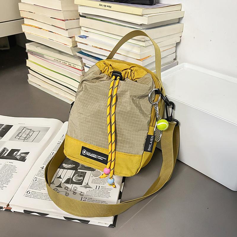 

Single-shoulder Crossbody Bag, Large-capacity Water Cup Bag, Water Cup Pocket, Small Backpack on Both Shoulders No tennis racket pendant хакі/жовтий