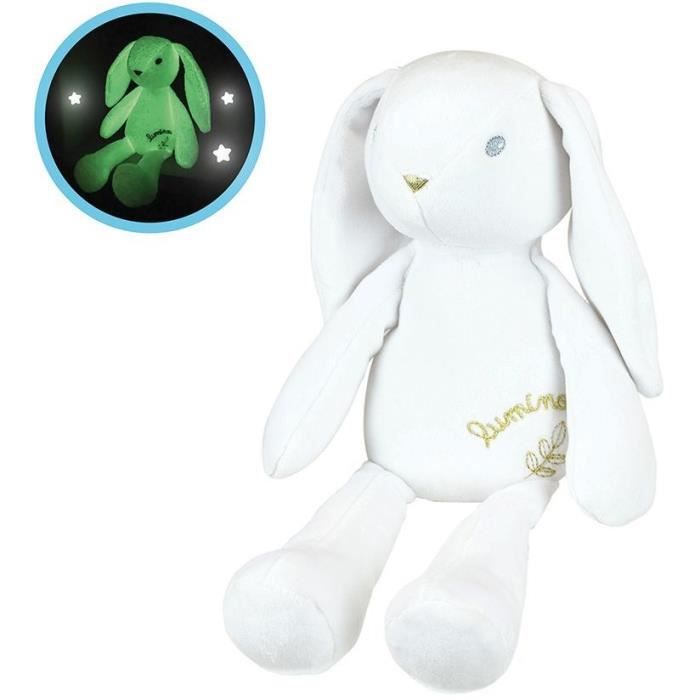 LUMINOU Peluche Lumineuse Lapin +/- 30 Cm