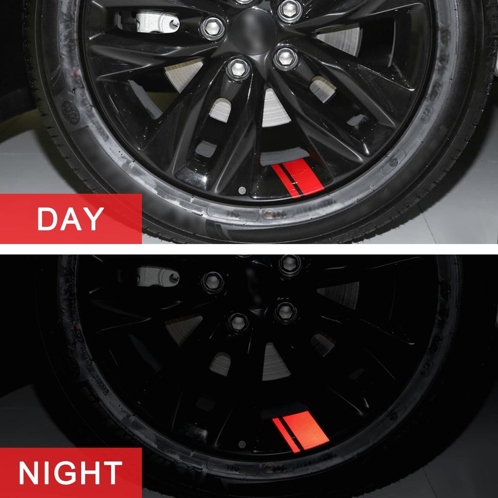 TOMALL 6pcs Wheel Rim Stripe Reflective Sticker Car Vinyl Reflective