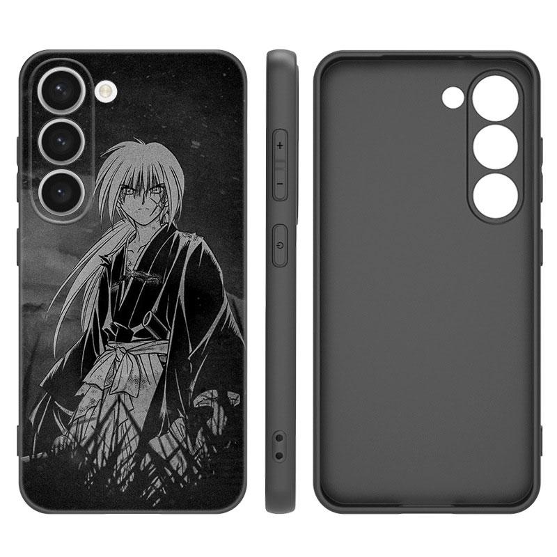 Rurouni Kenshin Anime Black Silicone Phone Case For Samsung Galaxy S23 S21 S20 FE S24 S22 Ultra S10E S10 S9 S8 Plus