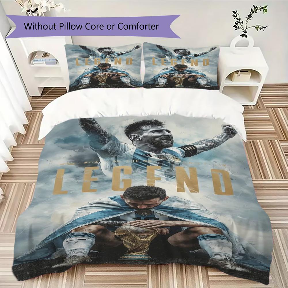 Lionel Messi Legend Bedding Without Core 1 Duvet Cover 2 Pillowcase Without Core Duvet Cover And Pillowcase Bedding Set