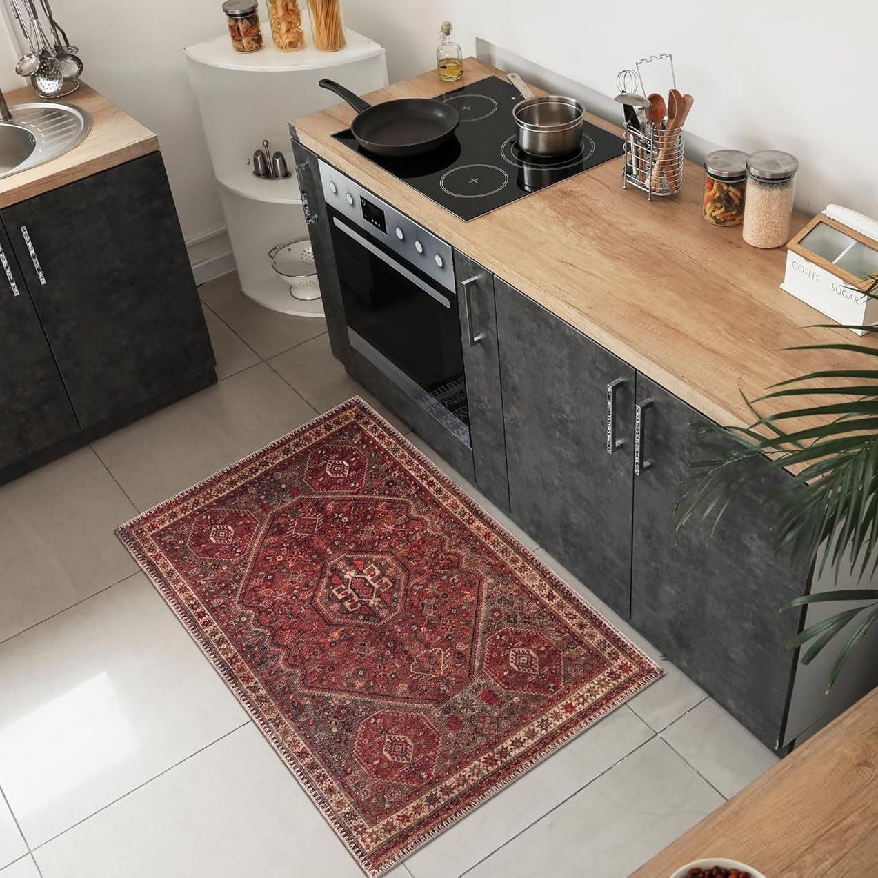 

Crystal Velvet Floor Mat Kitchen Water-Absorbing Oil-Absorbing Foot Mat Entrance Dirt-Resistant Door Mat 60*90cm highdensitymachinewashable