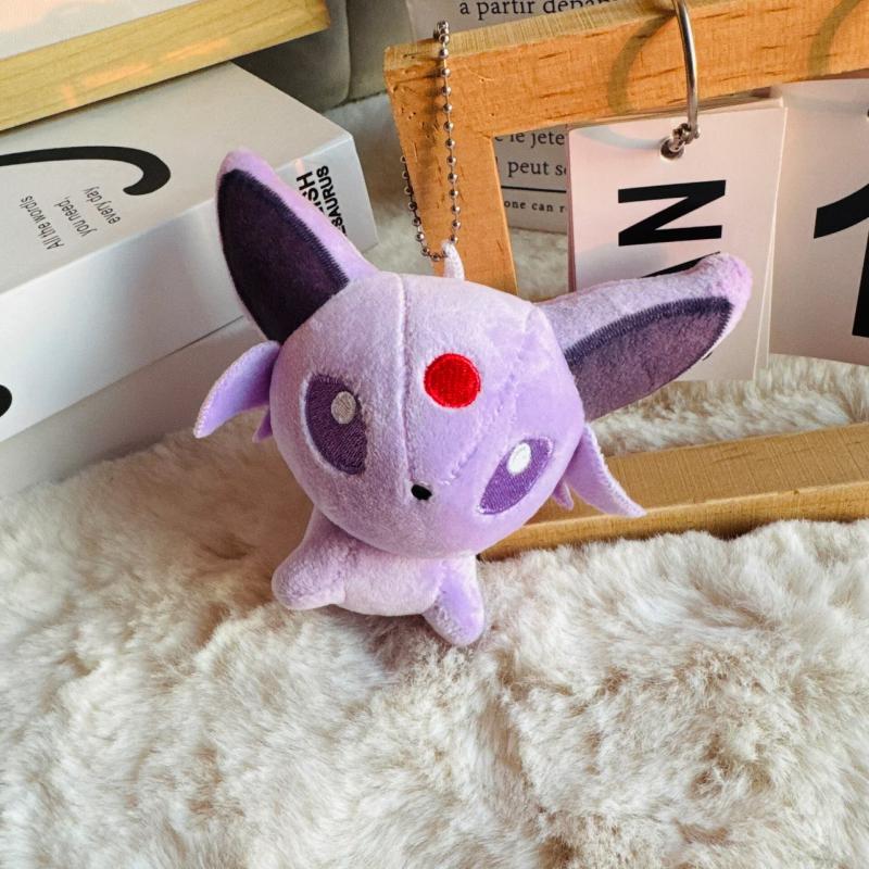 9Pcs/Set Pokemon Eevee Series Plush Toys Keychain Umbreon Sylveon Espeon Vaporeon Duskull Haunter Flareon Collectible Gift