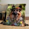 German Shepherd Floral Wreath Blanket bedroom Blanket for Livingroom Couch lunch break Soft throw for Friend's festival Gift