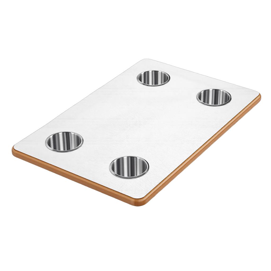RV Table Top 23.62x15.75in Rectangular Marine Boat Desktop Panel with 4 Cup Holders for Trailer Motorhome Yacht Deck