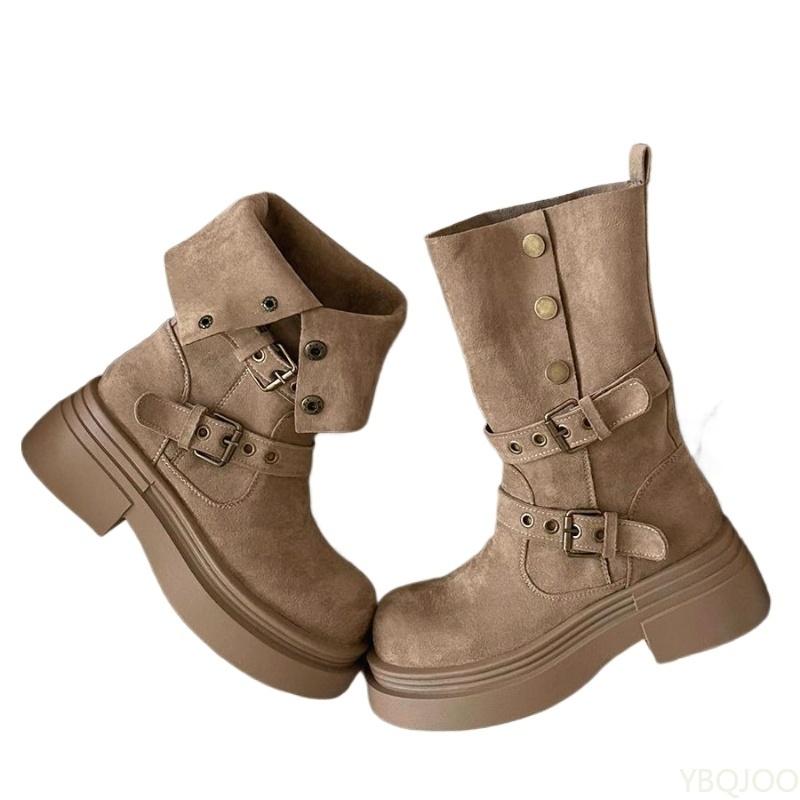 Retro simple comfortable short boots for women's autumn  winter new fashion thick sole anti slip wear-resistant women's boots
