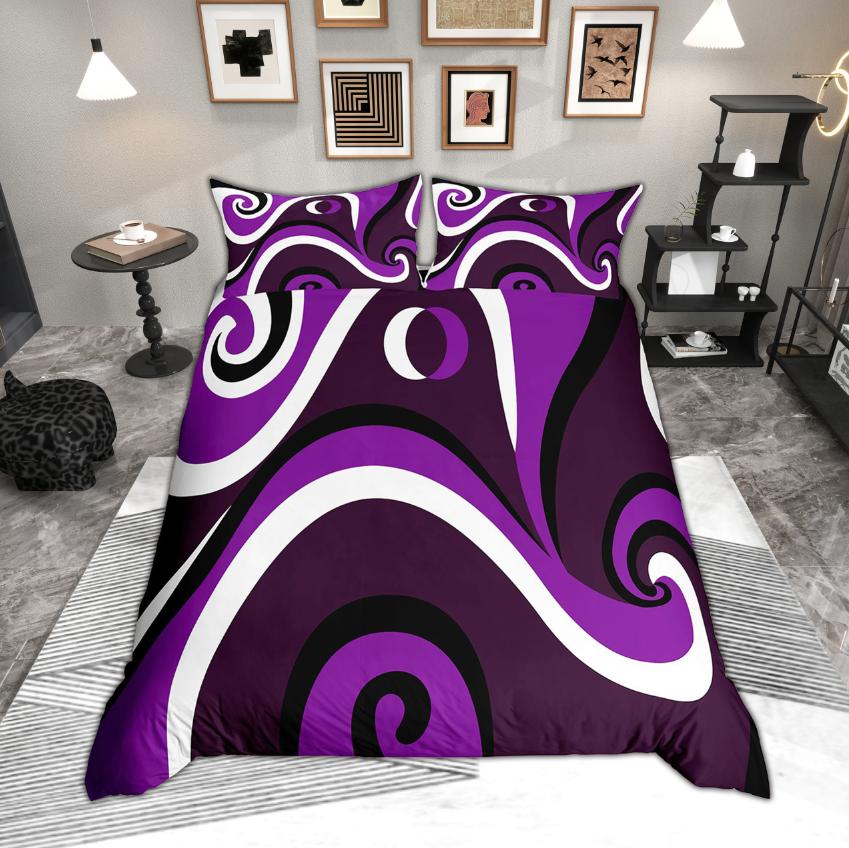 Comforter Homewish Contemporary Geometric Modern Abstract Art Set Aesthetic Swirl Bedding Set