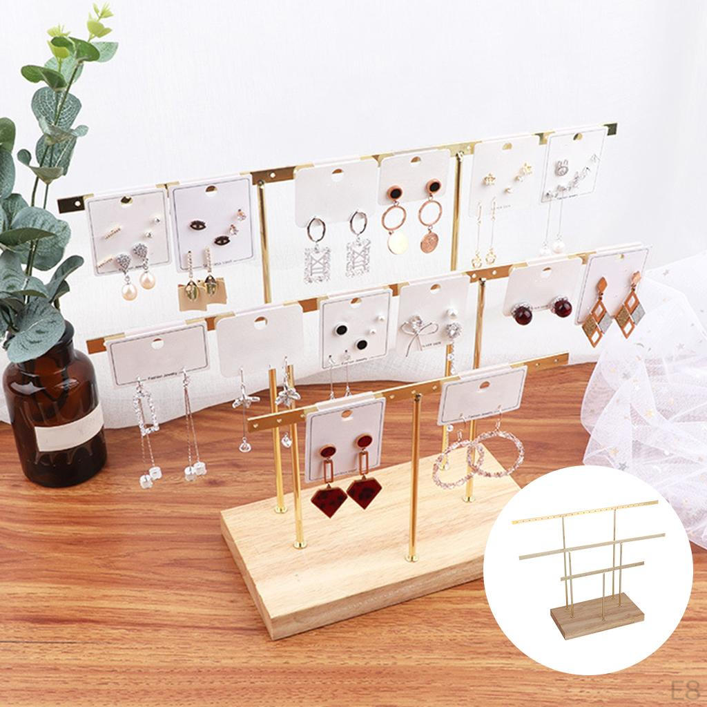 Earrings Holder Organizer Decorative Display with Detachable Wooden Base for Ear Bracelet