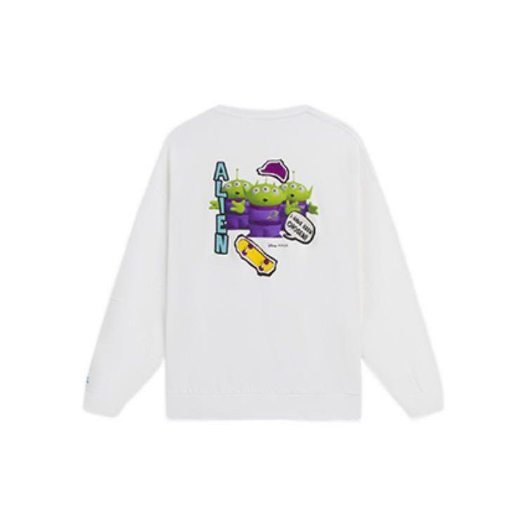 Li-Ning X Disney Printed Crew Neck Long Sleeve Sweatshirt Unisex Sweatshirt White AWDS971-2
