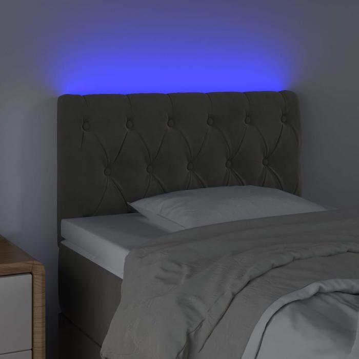 VidaXL LED Headboard Bedroom Furniture Single Bed Accessory Headboard Bed Frame Interior Dark Grey 3121979