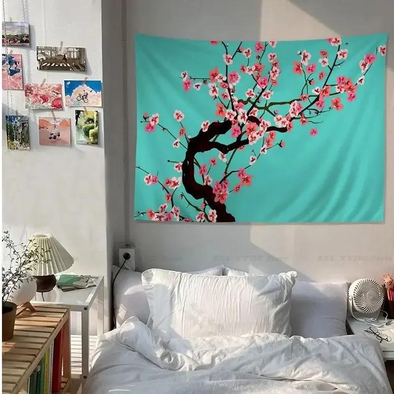 Anime Flowers Cherry Blossom Wall Decor Tapestry Home Living Room Tapestry