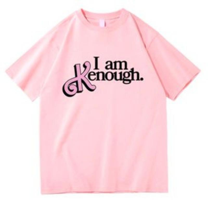 Ich bin Ken genug Baumwoll-T-Shirt Sommer Buchstaben Personalisiert Kurzarm-T-Shirts Damen