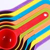 6Pcs Rainbow Color Measuring Spoons Set Plastic Measuring Cups Baking Cooking Dishwasher Safe Kitchen Baking Tool