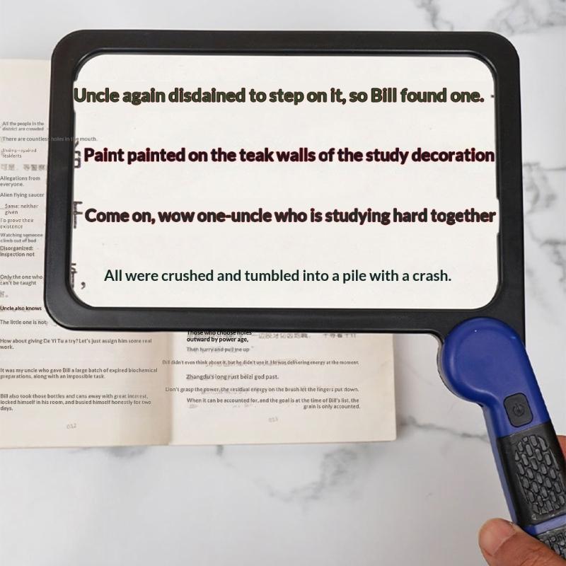 Lighted Magnifier with 3 Mode Lighting System Large Viewing Area Ideal for Elderly Reading Books and Low Visibilities