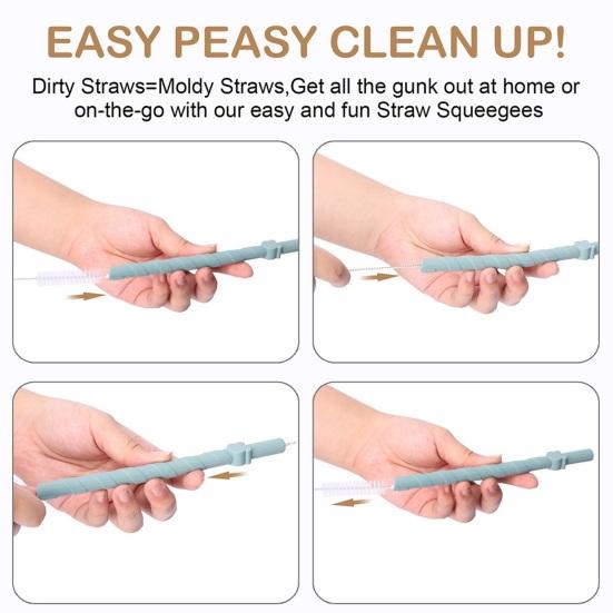 10Pcs Colorful Silicone Straws Reusable Easy To Clean BPA-free Food Grade Dishwasher Safe Straight Straws