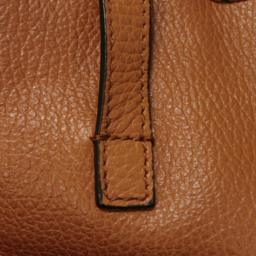 Used 9539 Bamboo Tassel Large Tote 354666 7924 Calfskin Woven Shoulder Bag Charm Brown Unisex from Japan AUTHENTIC