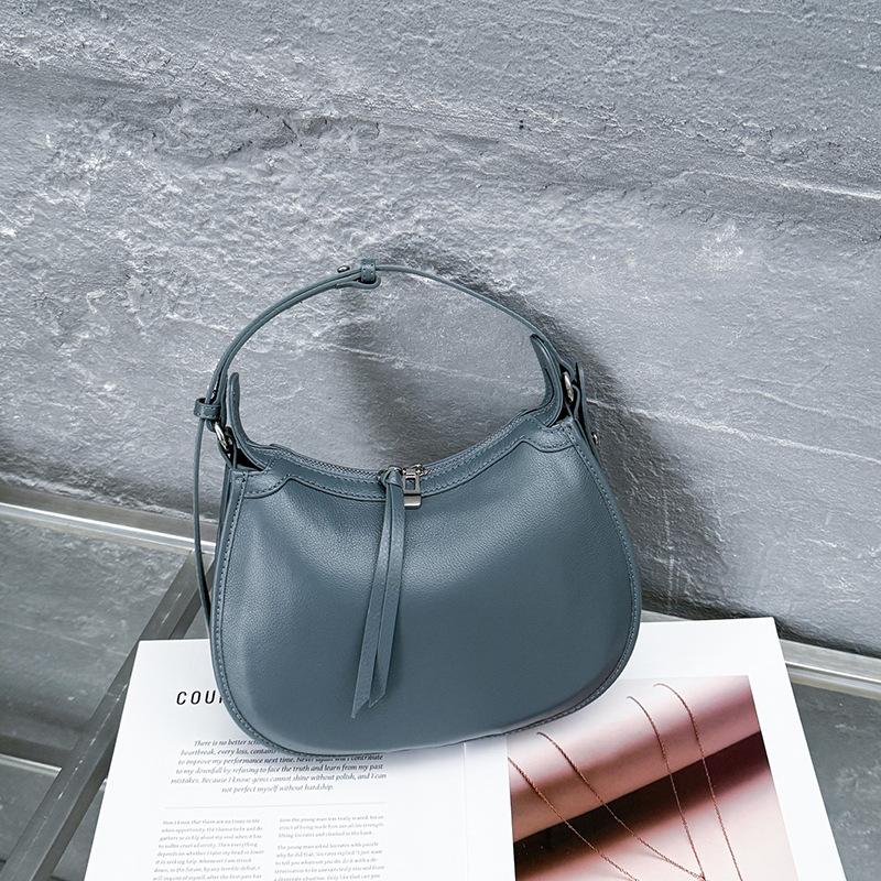 Large-capacity Genuine Leather Crossbody Dumpling Bag Underarm Bag High-end Single-shoulder Crescent-shaped Bag