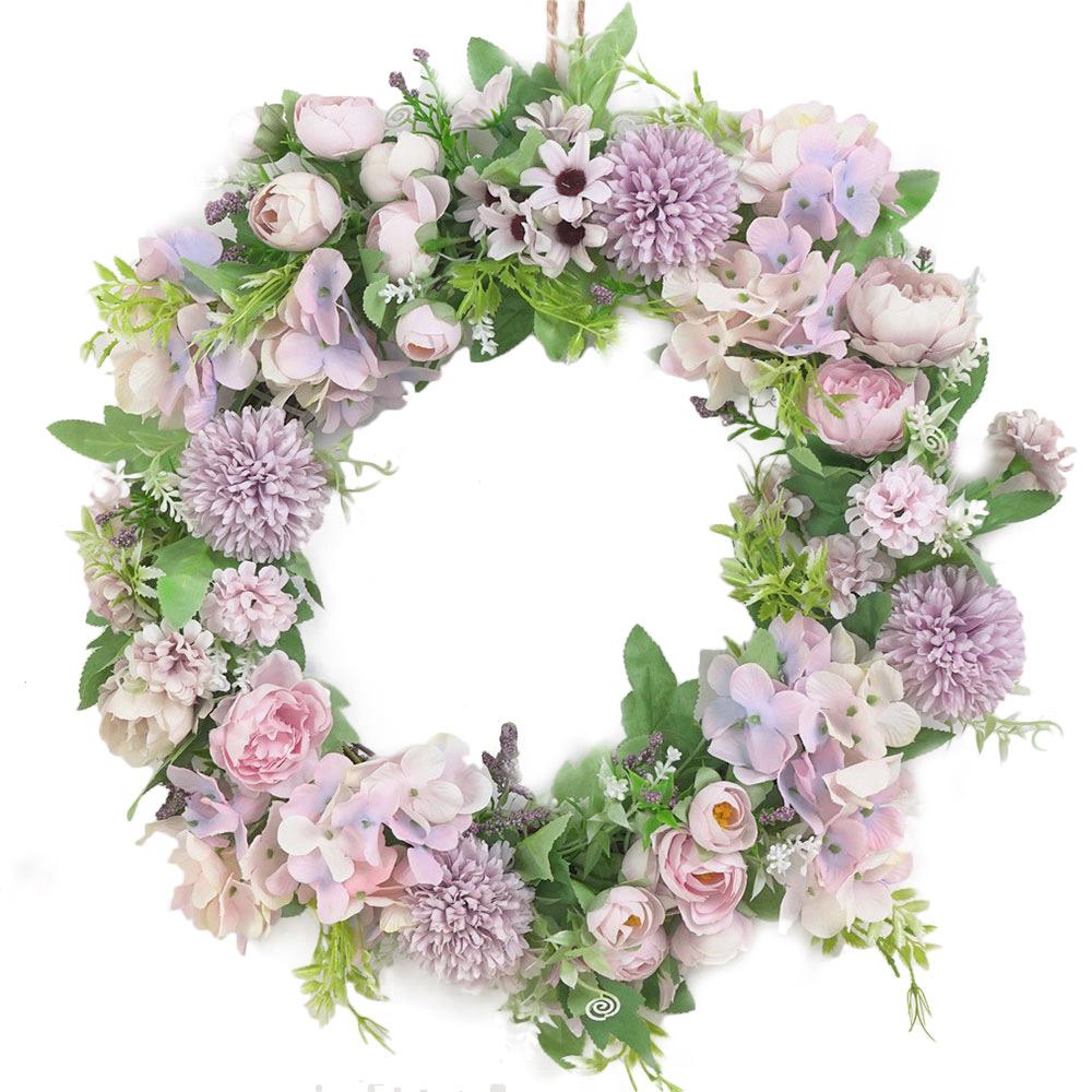 Front Door Wreath 15.7in Outer Diameter Flower Design Eye Catching Flower Wreath for Home Party