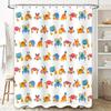 Cute Crab Ocean Shower Curtain Sea Animal Bathroom Decor Waterproof Fabric Liner Set For Kids Room
