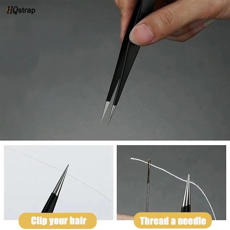 1/6pcs Anti Static Tweezers for Watch Jewelry Mobile Phone Electronics Tweezers Set Precision Industrial Repair Tweezers Tools
