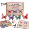 Creative DIY Hobby Kit 3D Beaded Butterfly Craft Kit Tiny Animal Handmade Art Set Weekend Activities with Instruction Cute 4-Pack Butterflies