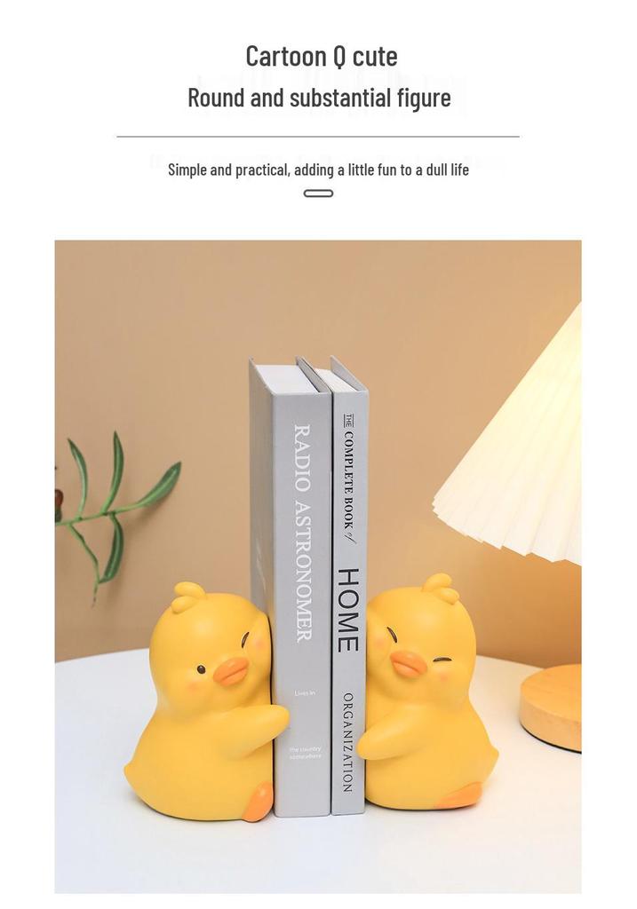 Creative Duck Bookend: Resin Ornament for Bookshelf, Living Room, Bedroom Decor