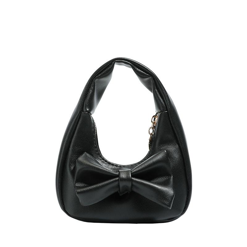Pu Mini Butterfly Bow Handbag For Girls With Zipper Closure And Inner Pockets