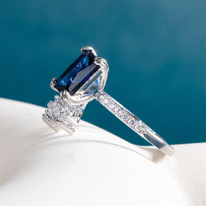 Bella Box Zircon Bridal Wedding Ceremony Party Finger Ring Dazzling Silver Color Delicate Women Rings Fashion Jewelry