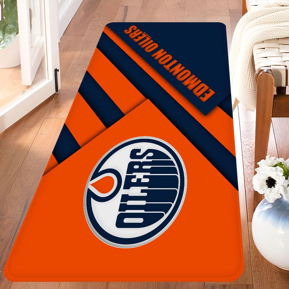E-Edmonton O-Oilers Koupelnová rohožka Protiskluzová Absorbující vodu Dlouhá pruhovaná podložka Podložka do ložnice Vítejte Rohožka