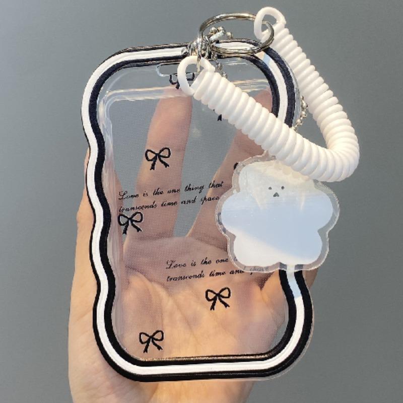 Kawaii Katze Transparent Acryl Luxuriöser Fotokartenhalter Kpop Idol Kartenschutz Kreativer Taschenanhänger Campus ID Aufbewahrungstaschen