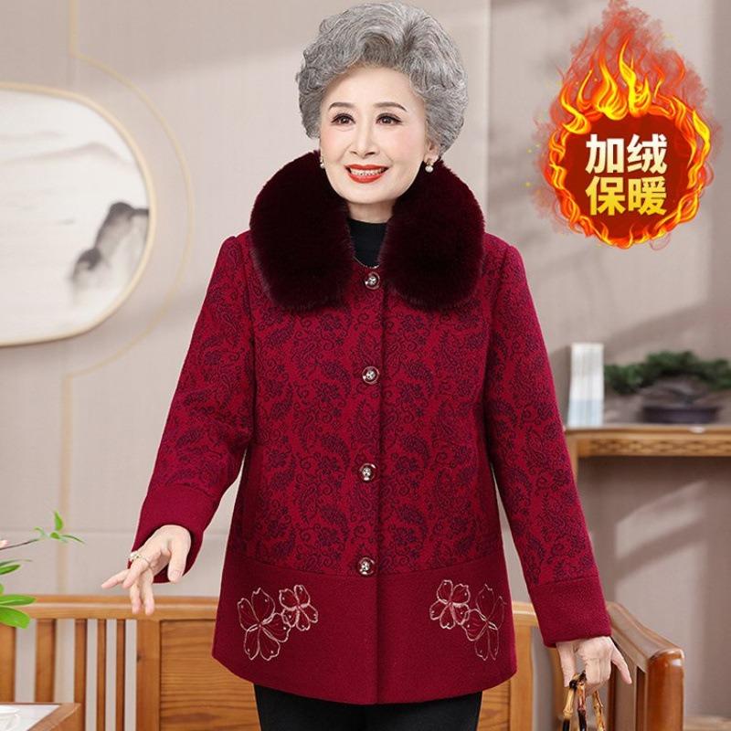 New Autumn and Winter Woolen Jacket Plush Wife Winter Top Thickened Warm Clothing