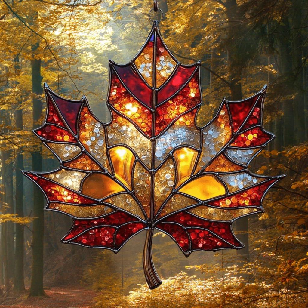 2D Light Catcher For Window Fall Maple Leaves Acrylic Pendant Sun Catcher Aesthetic Wall Crafts Pendant Thanksgiving Decoration