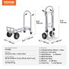 Aluminum Hand Truck, 2 in 1, 800 lbs Load Capacity, Heavy Duty Industrial Convertible Folding Hand Truck and Dolly, Utility Cart Converts from Hand