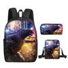 2021 Godzilla Wars King Kong School Bag Three-Piece Combination Set Primary And Secondary School Students Printed Backpack Cartoon School Bag