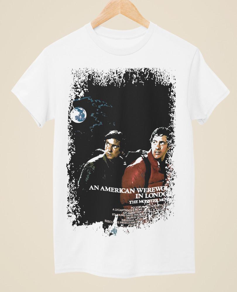 An American Werewolf in London - Movie Poster Inspired Unisex White T-Shirt Unisex T-Shirt XXL
